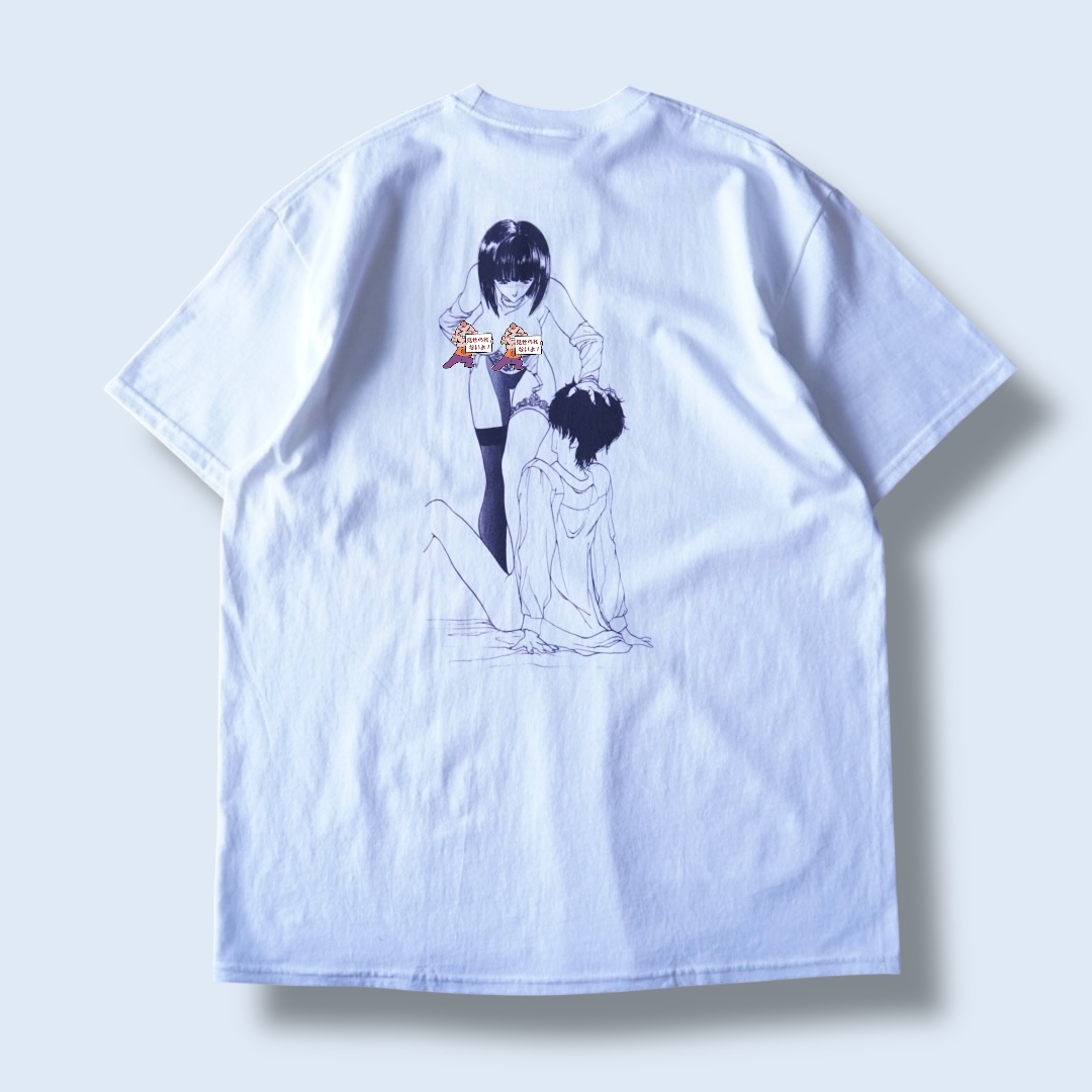 “年代感ピンナップガール / うたたねひろゆき” double side print tee