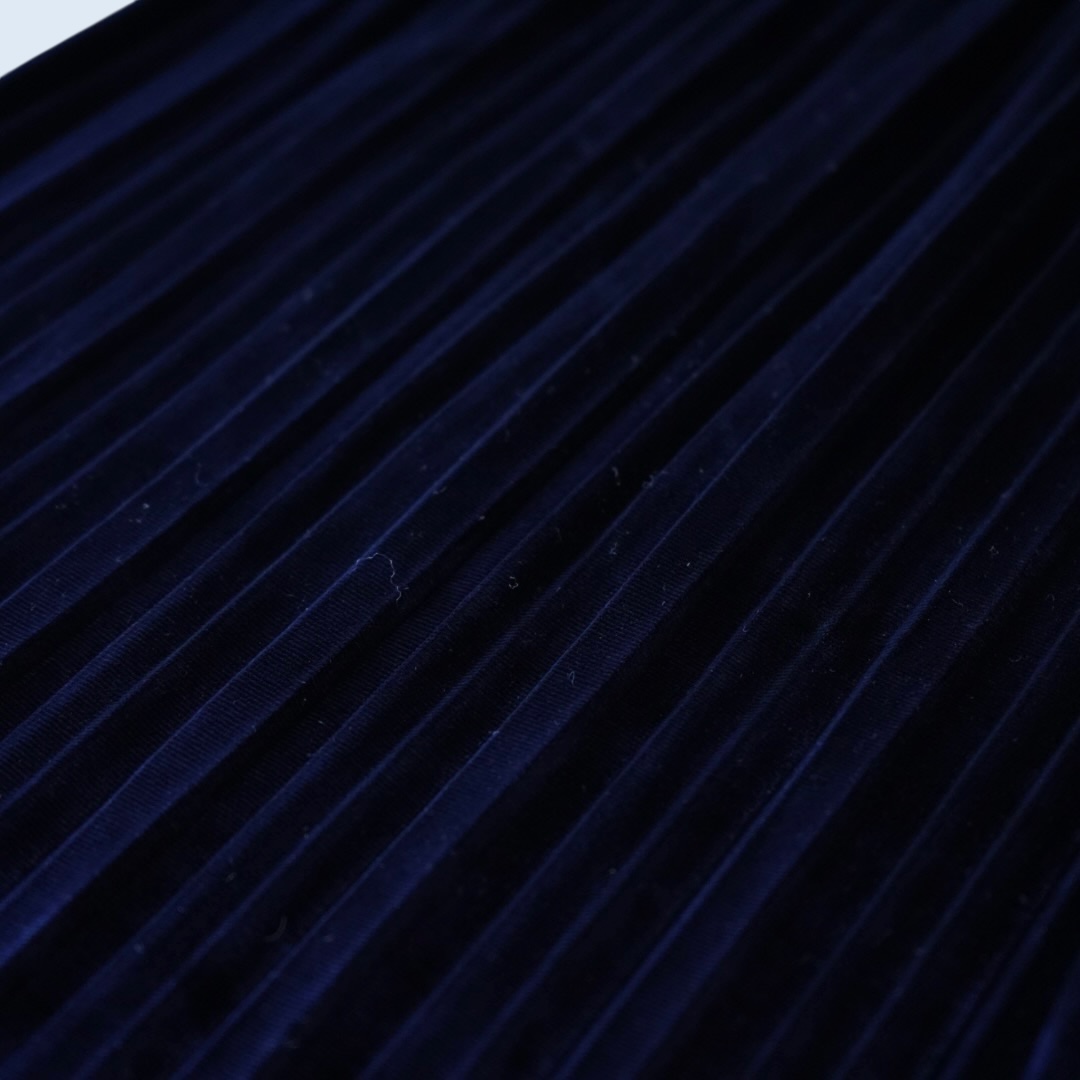 glossy blue velours pleats hakama pants