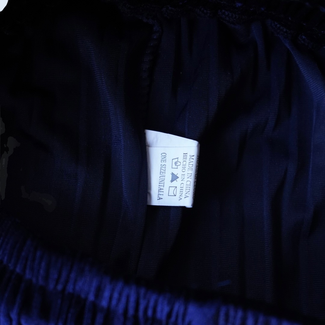 glossy blue velours pleats hakama pants