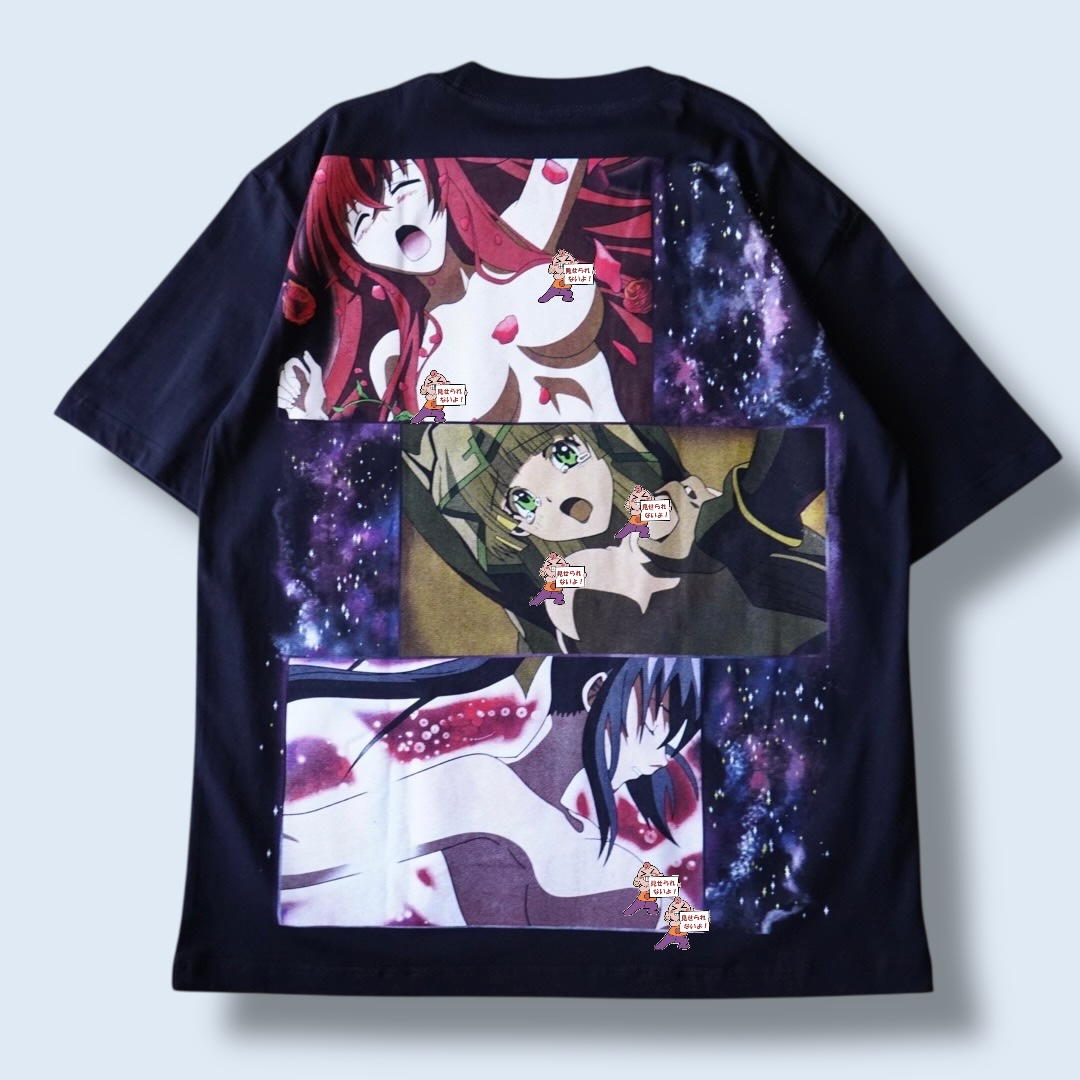 “リャンメンデカプリモザイク必須 / ハイスクールD×D” double side print tee