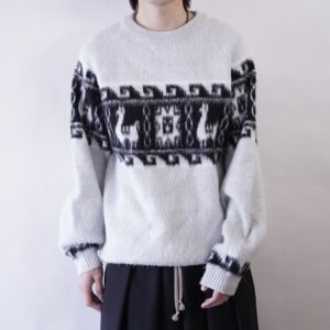 cold white alpaca ecuador pullover knit