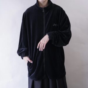 SEAN JOHN oversized black velours track jacket