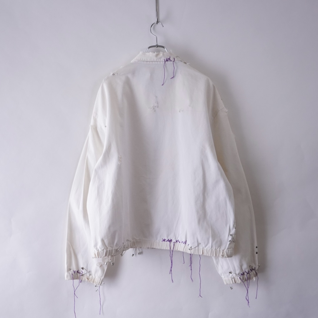 【EMBROIDERY REMAKE】"RalphLauren" BORO × PUNK purple rope custom drizzler jacket