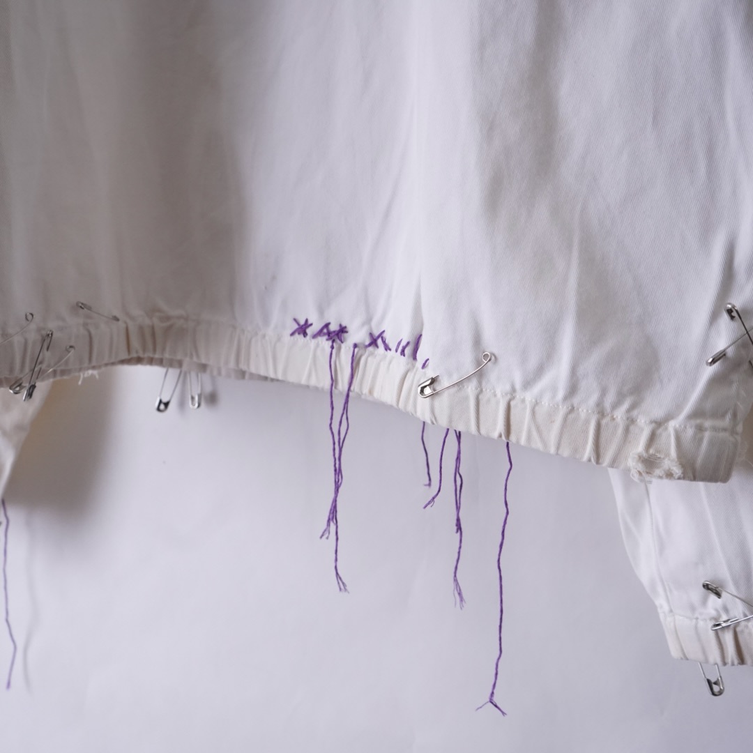 【EMBROIDERY REMAKE】"RalphLauren" BORO × PUNK purple rope custom drizzler jacket