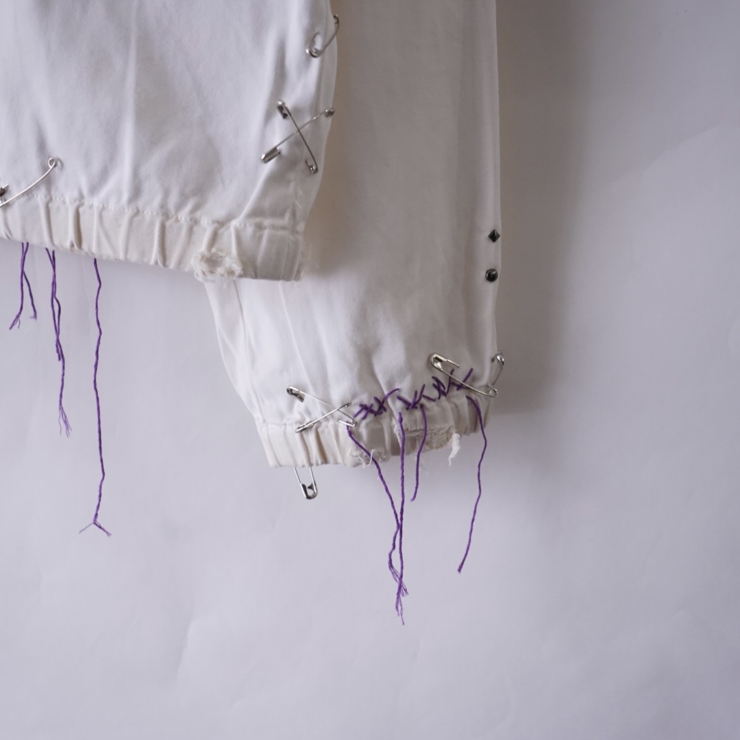 【EMBROIDERY REMAKE】"RalphLauren" BORO × PUNK purple rope custom drizzler jacket