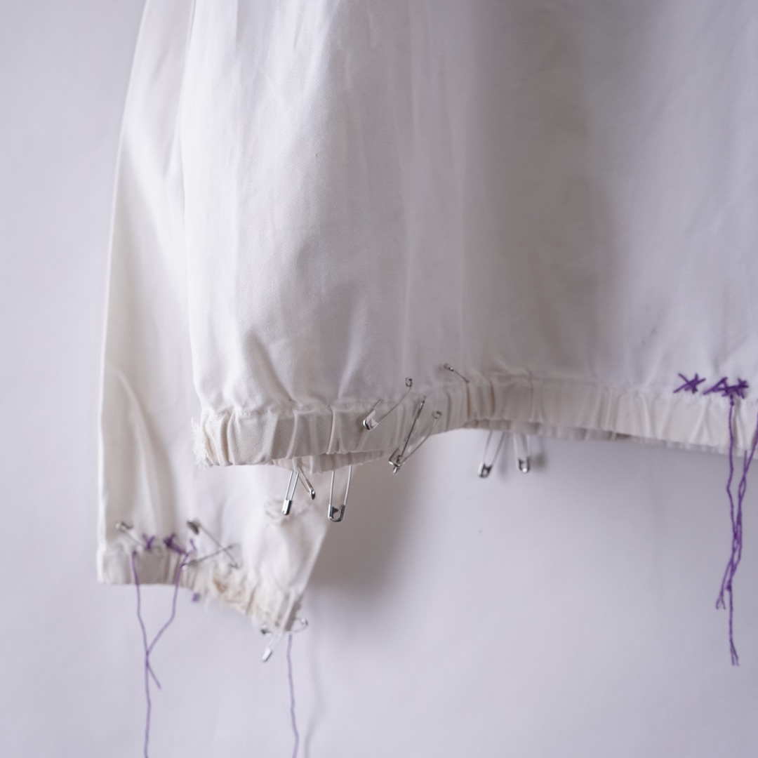 【EMBROIDERY REMAKE】"RalphLauren" BORO × PUNK purple rope custom drizzler jacket