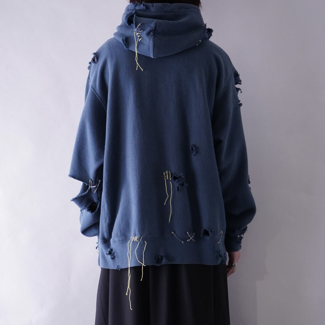 【EMBROIDERY REMAKE】"Champion" BORO × PUNK custom parka