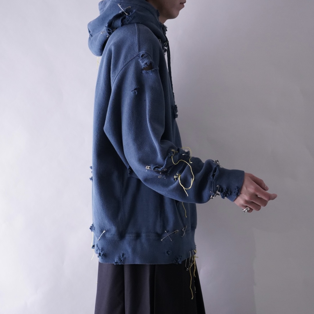 【EMBROIDERY REMAKE】"Champion" BORO × PUNK custom parka