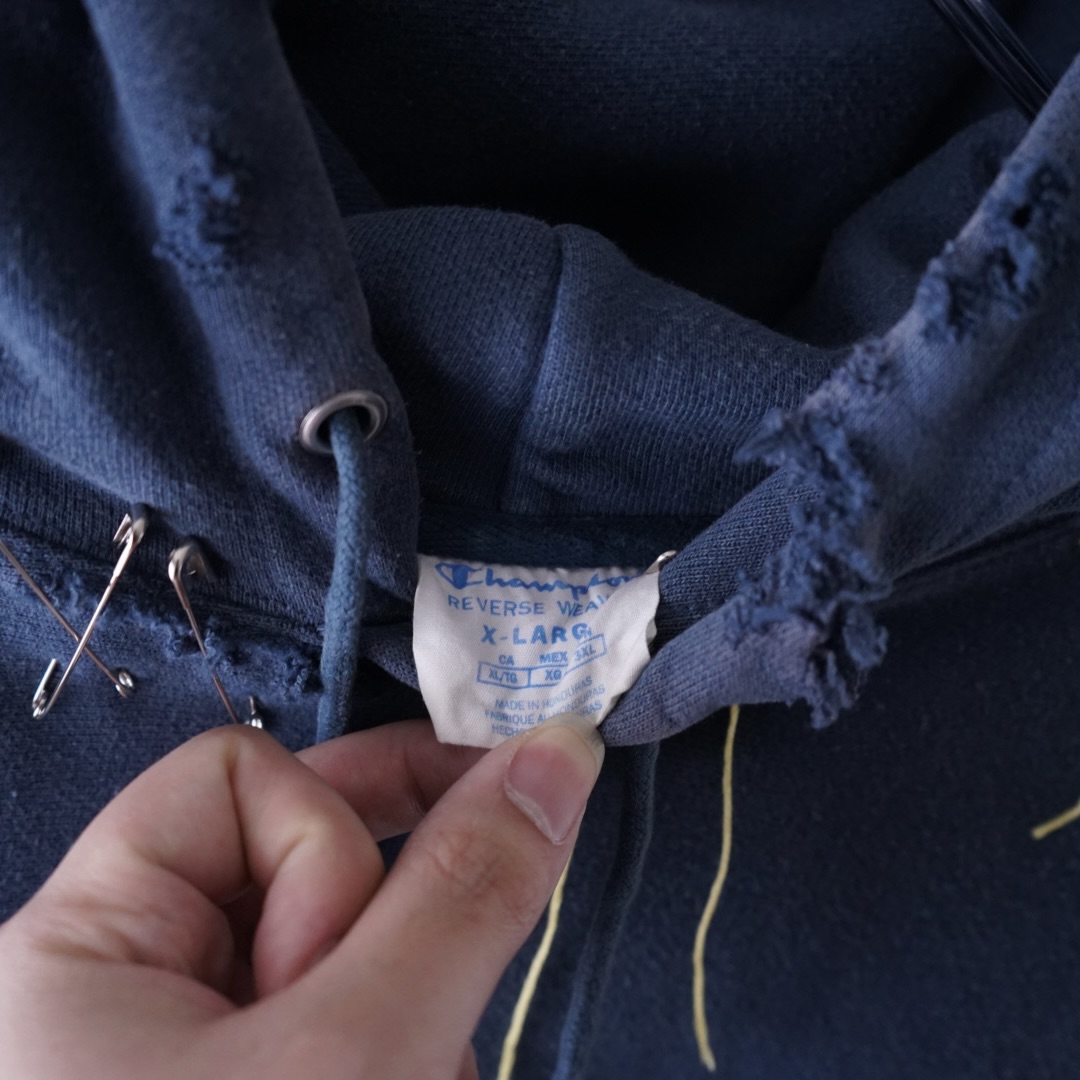 【EMBROIDERY REMAKE】"Champion" BORO × PUNK custom parka