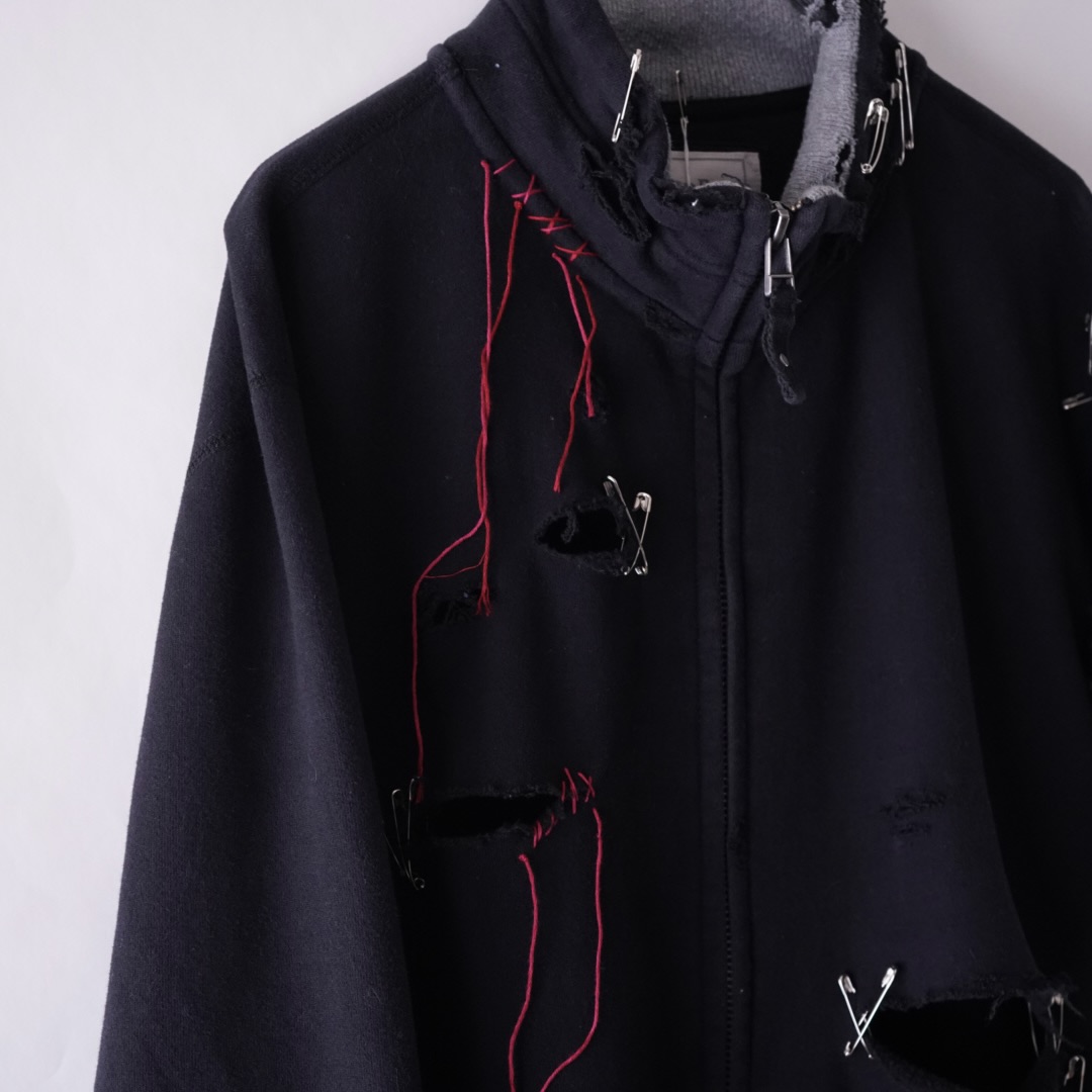 【EMBROIDERY REMAKE】BORO × PUNK custom sweat jacket