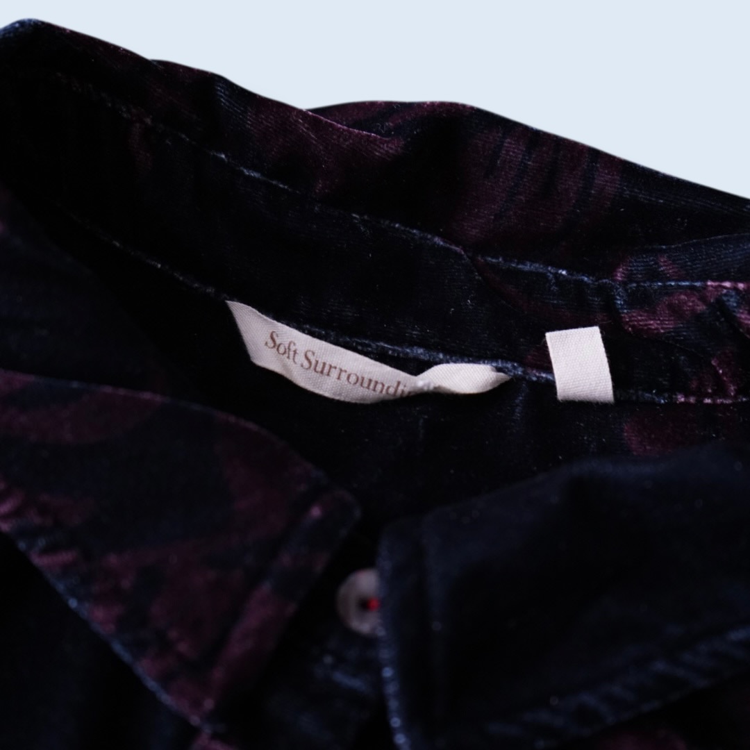 art flower pattern velours shirt