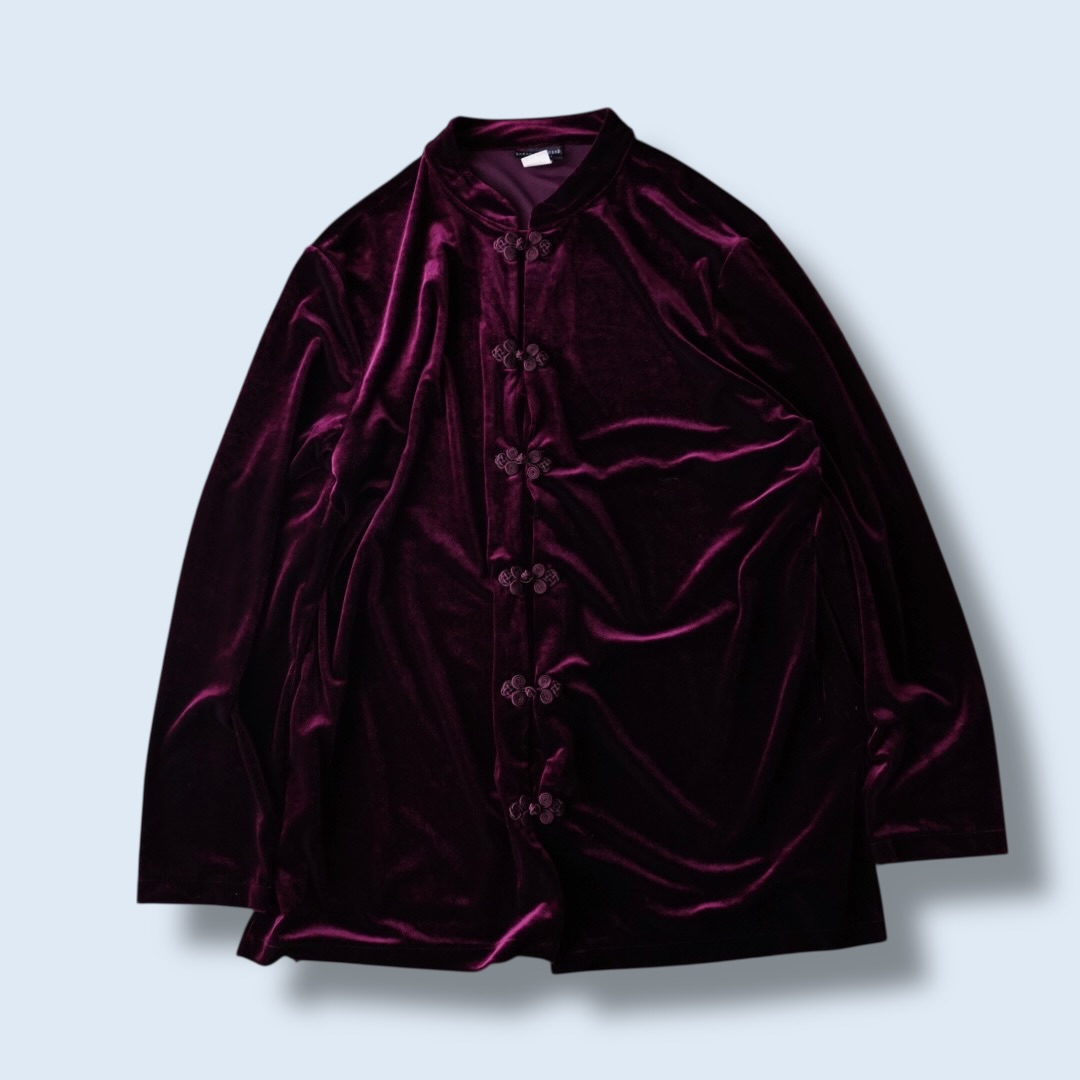 burgundy China velours shirt