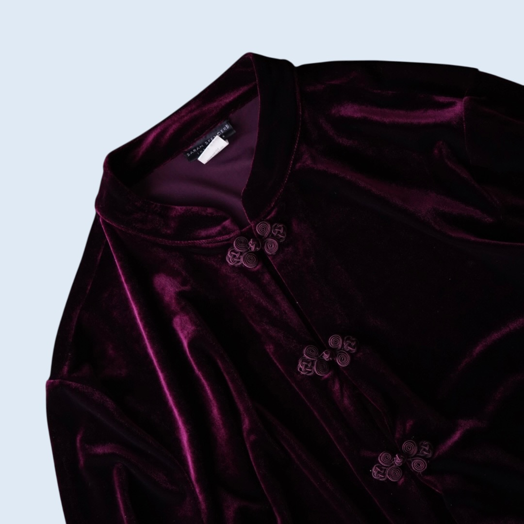 burgundy China velours shirt