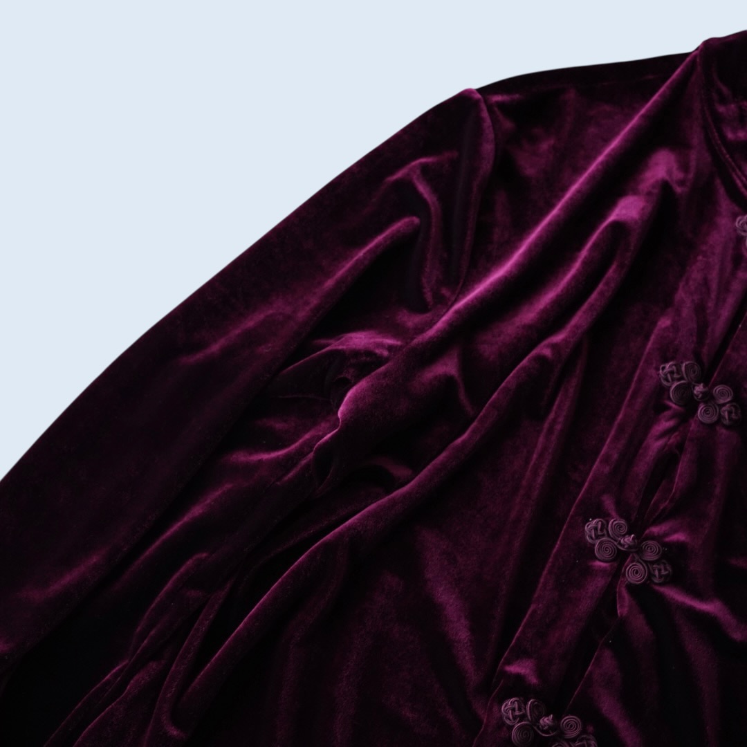 burgundy China velours shirt