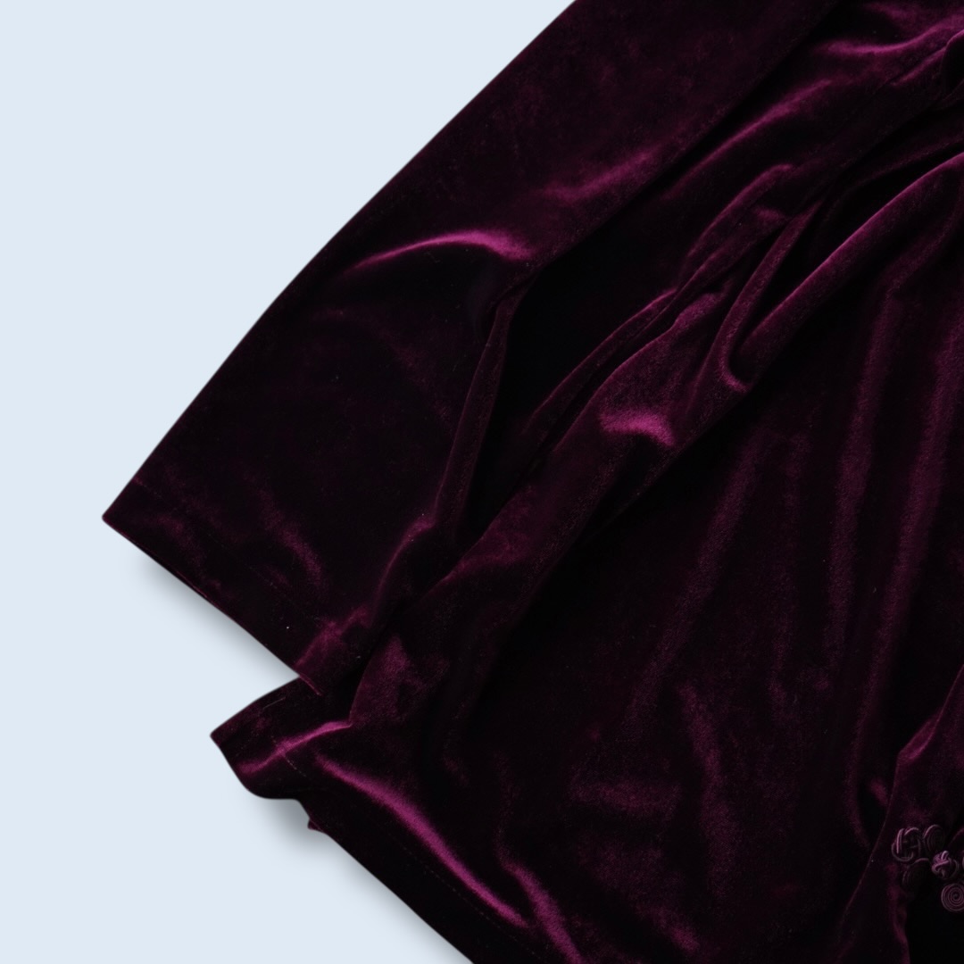 burgundy China velours shirt