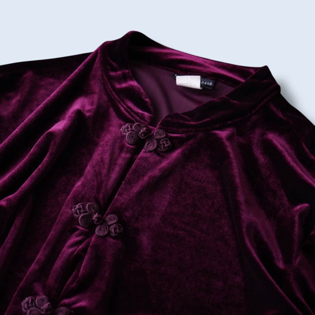 burgundy China velours shirt