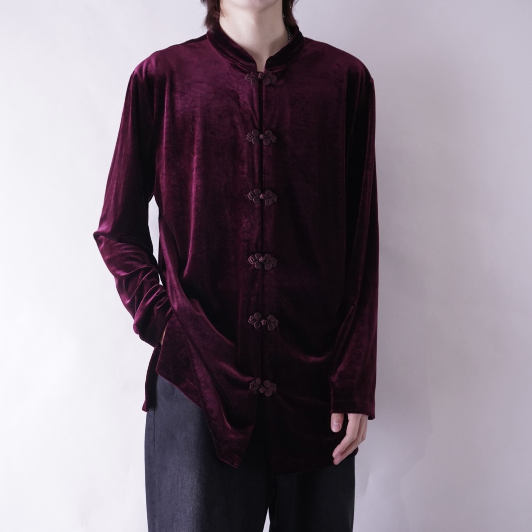 burgundy China velours shirt