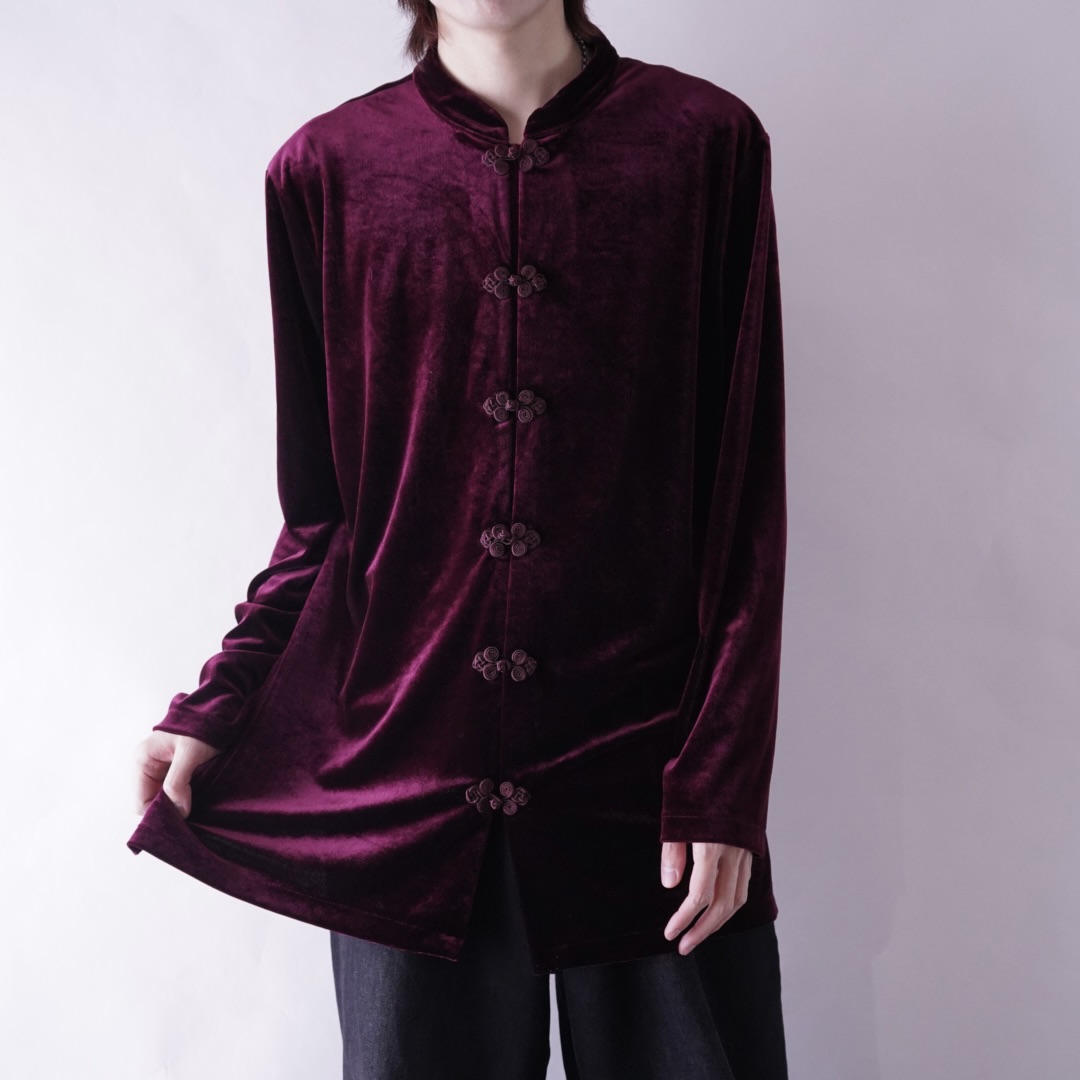 burgundy China velours shirt