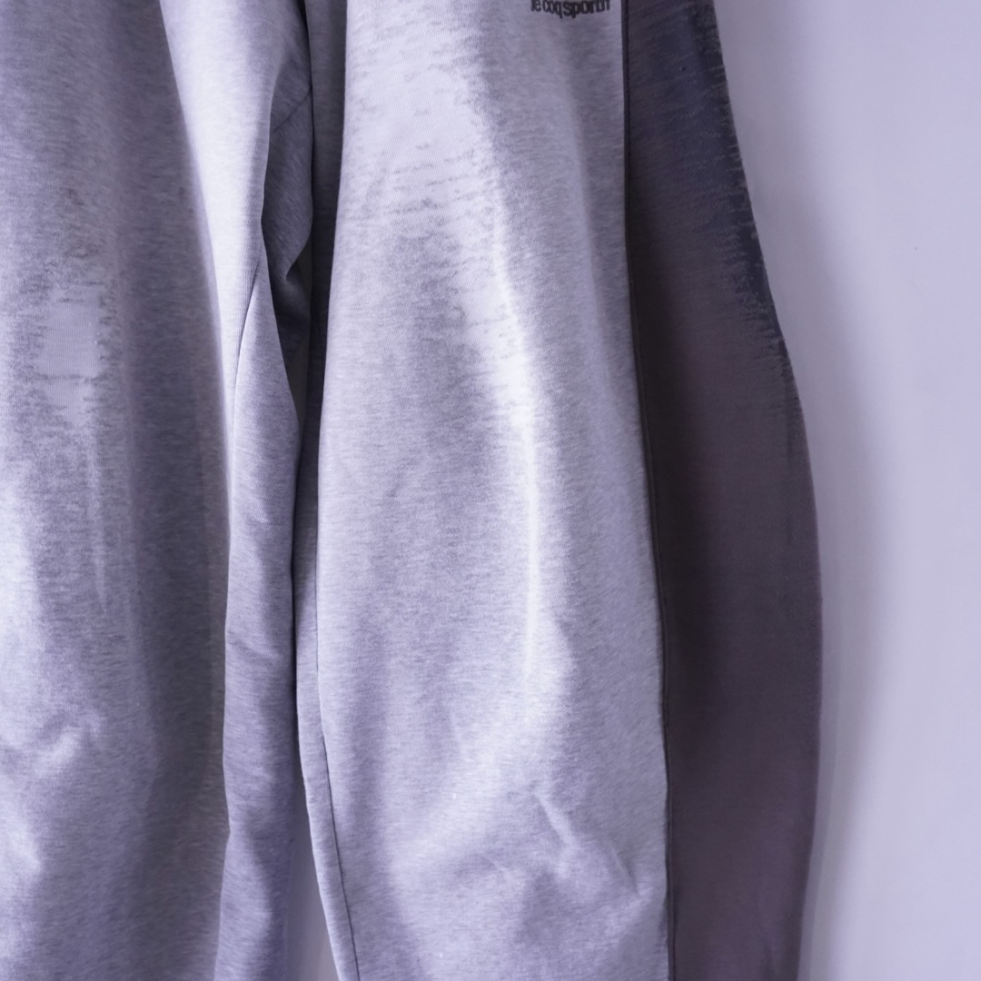 【Docking Remake】gray × brown real BORO docking super wide sweat pants