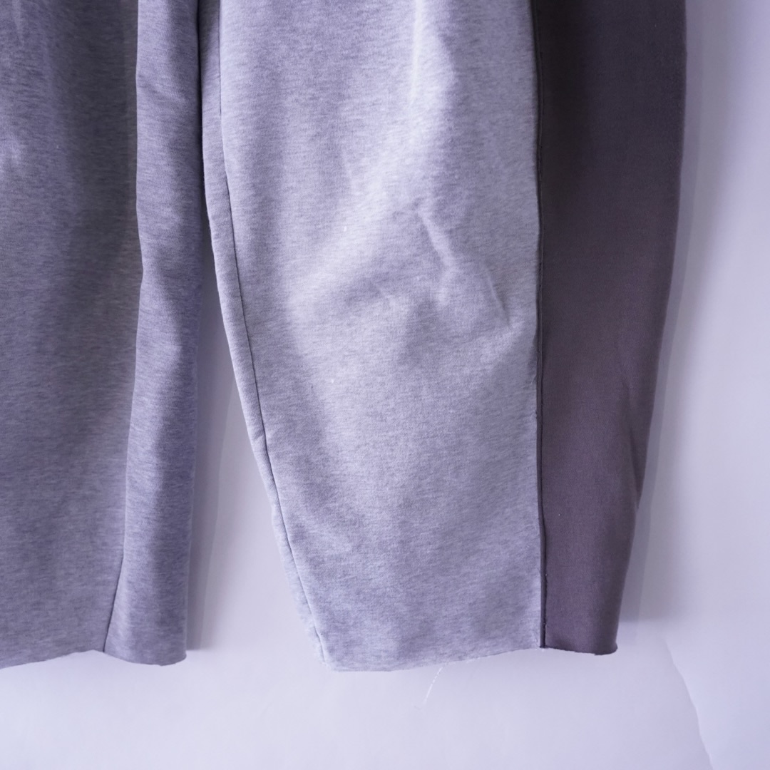 【Docking Remake】gray × brown real BORO docking super wide sweat pants