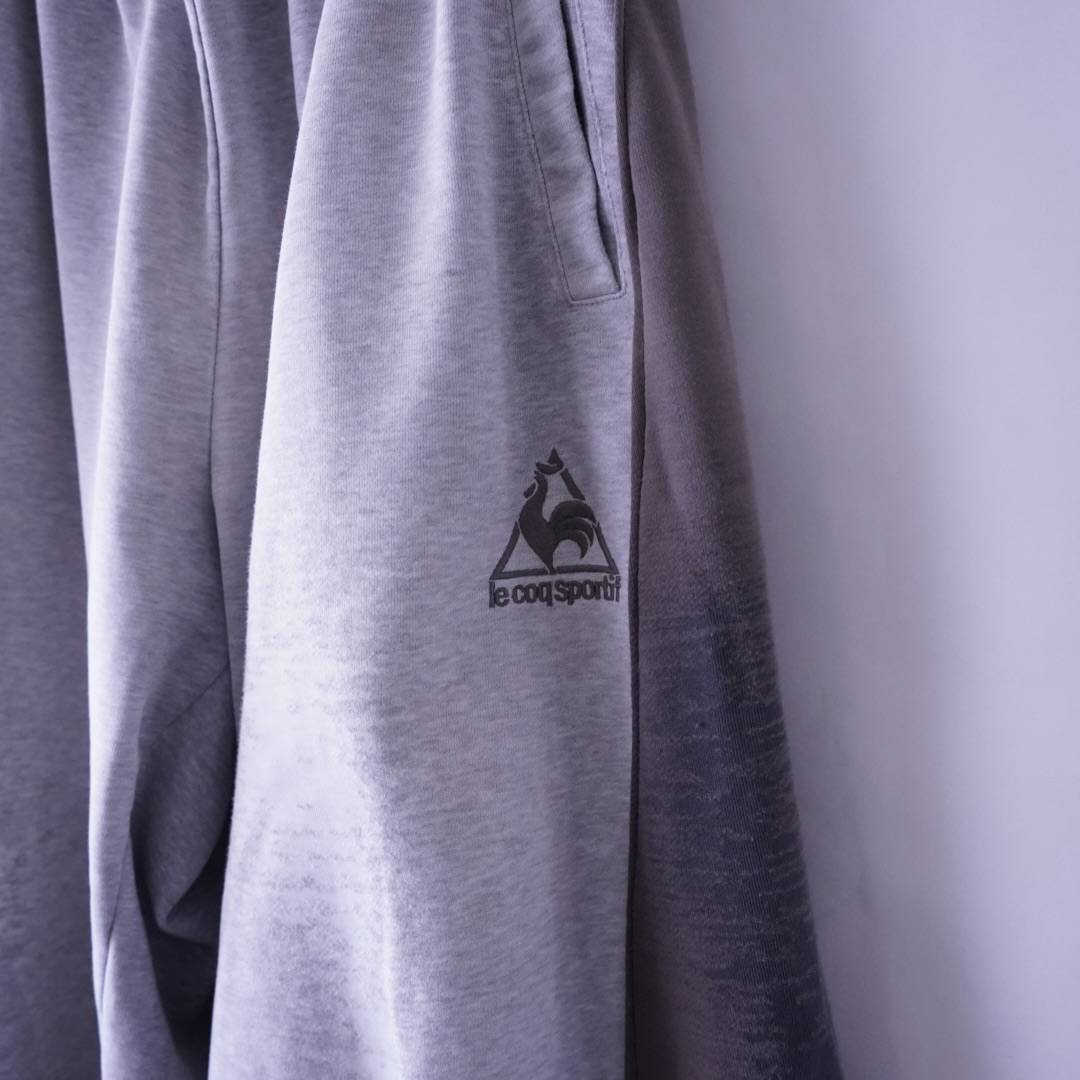 【Docking Remake】gray × brown real BORO docking super wide sweat pants