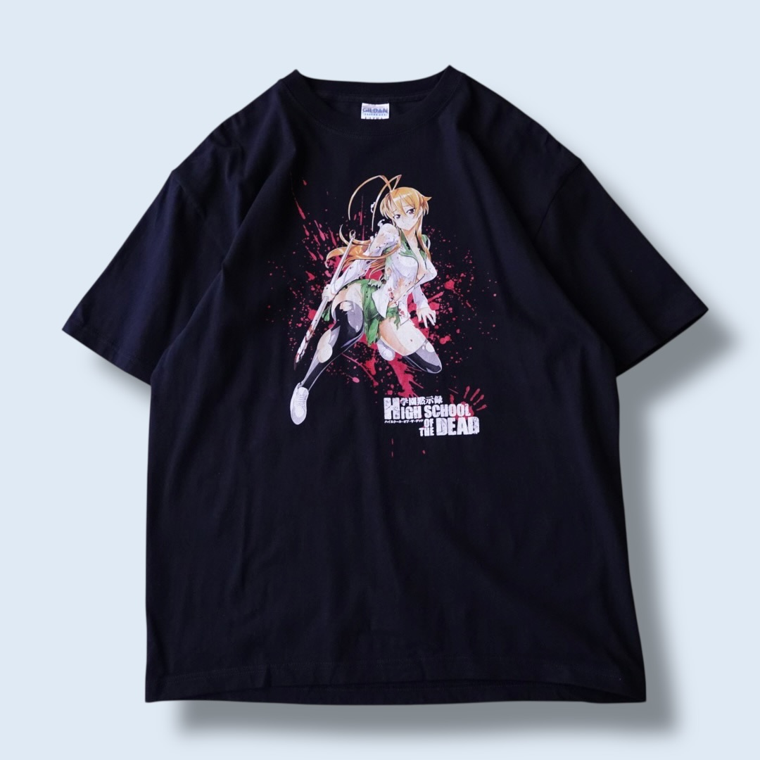 “宮本麗ピン / ハイスクール・オブ・ザ・デッド” print tee