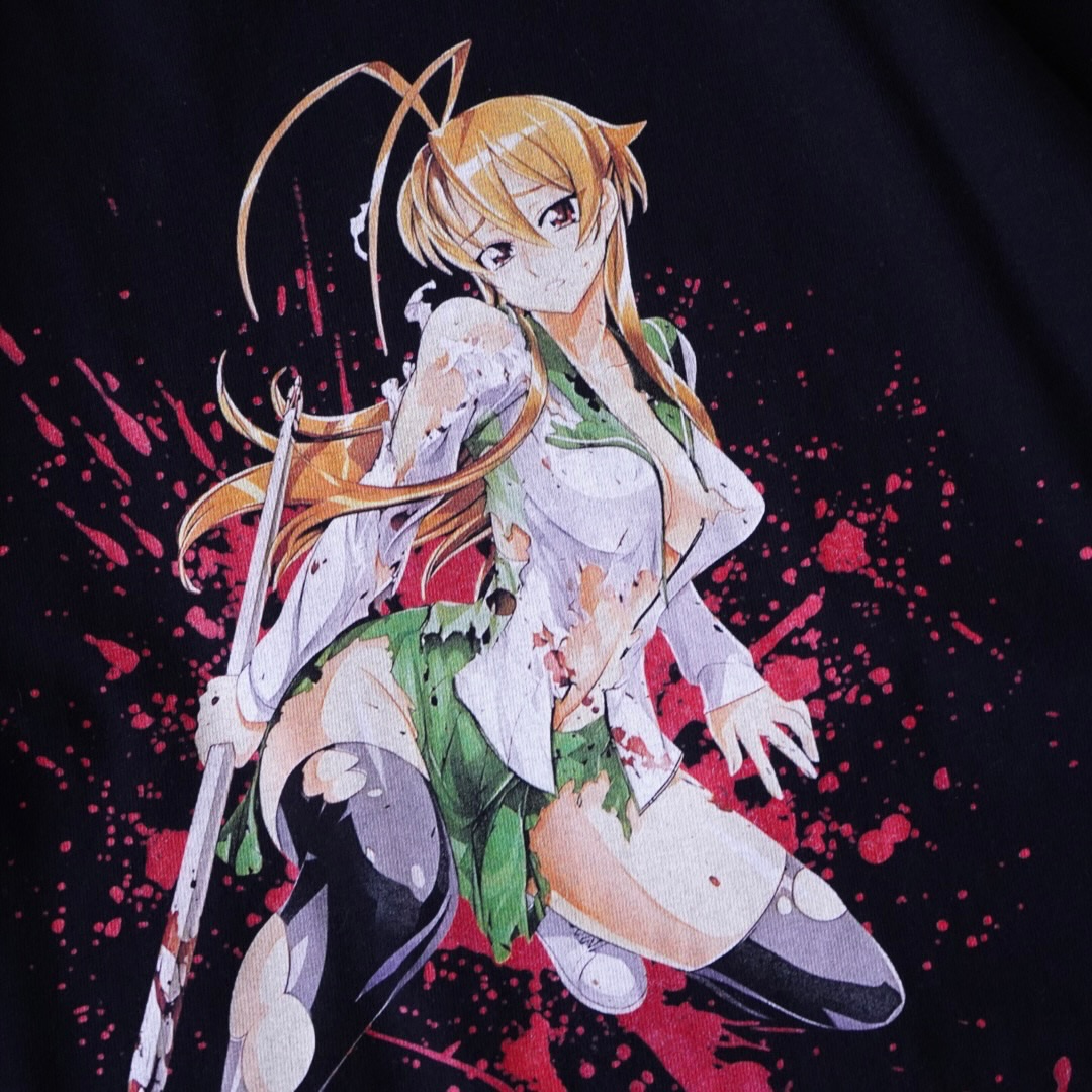 “宮本麗ピン / ハイスクール・オブ・ザ・デッド” print tee