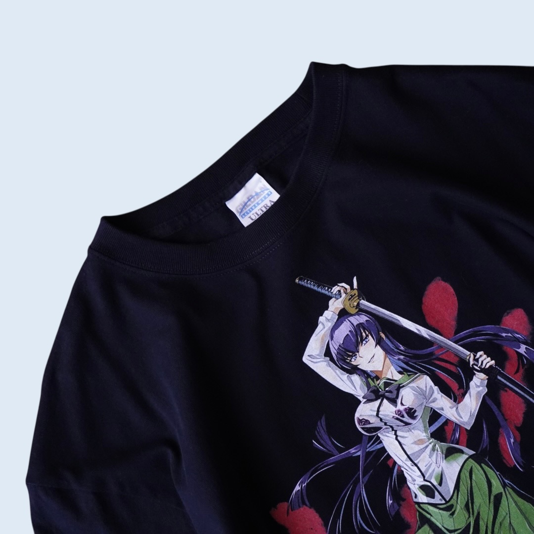 “毒島冴子ピン / ハイスクール・オブ・ザ・デッド” print tee