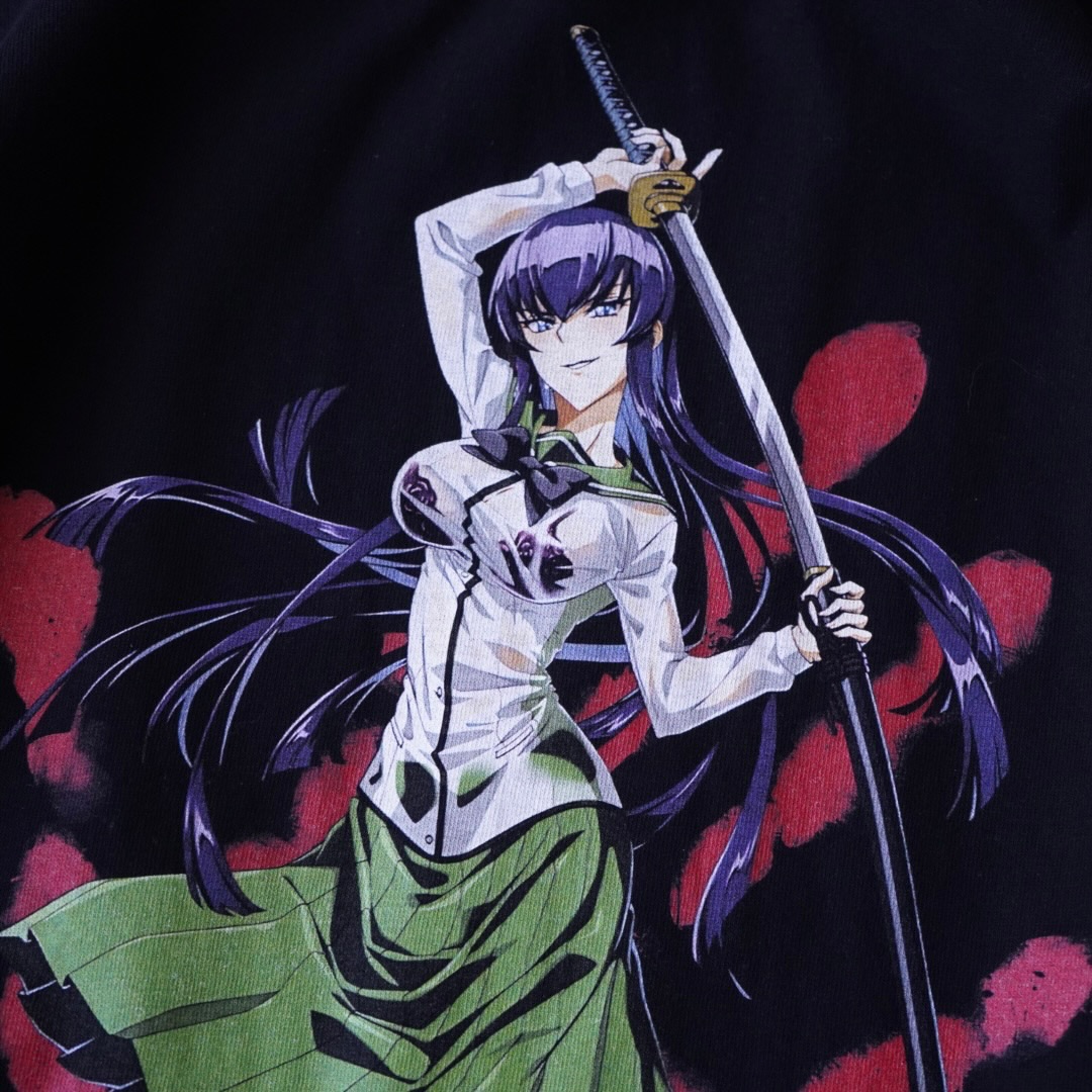 “毒島冴子ピン / ハイスクール・オブ・ザ・デッド” print tee