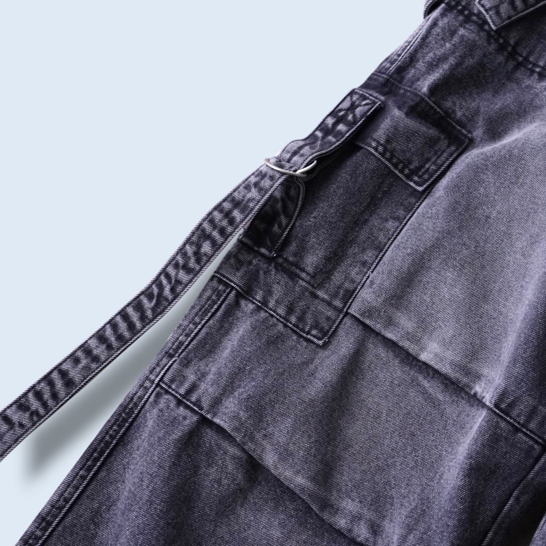 multi gimmick fade black gray techno wide denim pants