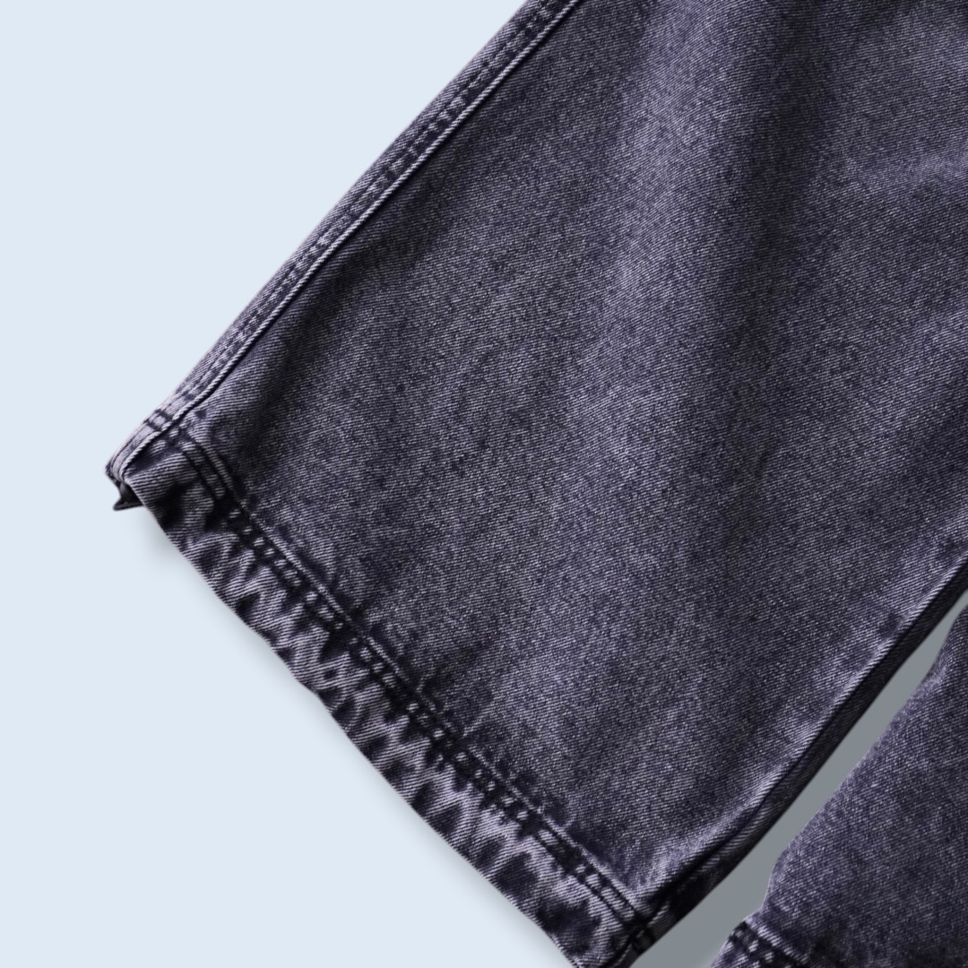 multi gimmick fade black gray techno wide denim pants