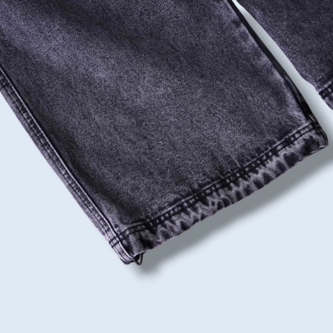 multi gimmick fade black gray techno wide denim pants