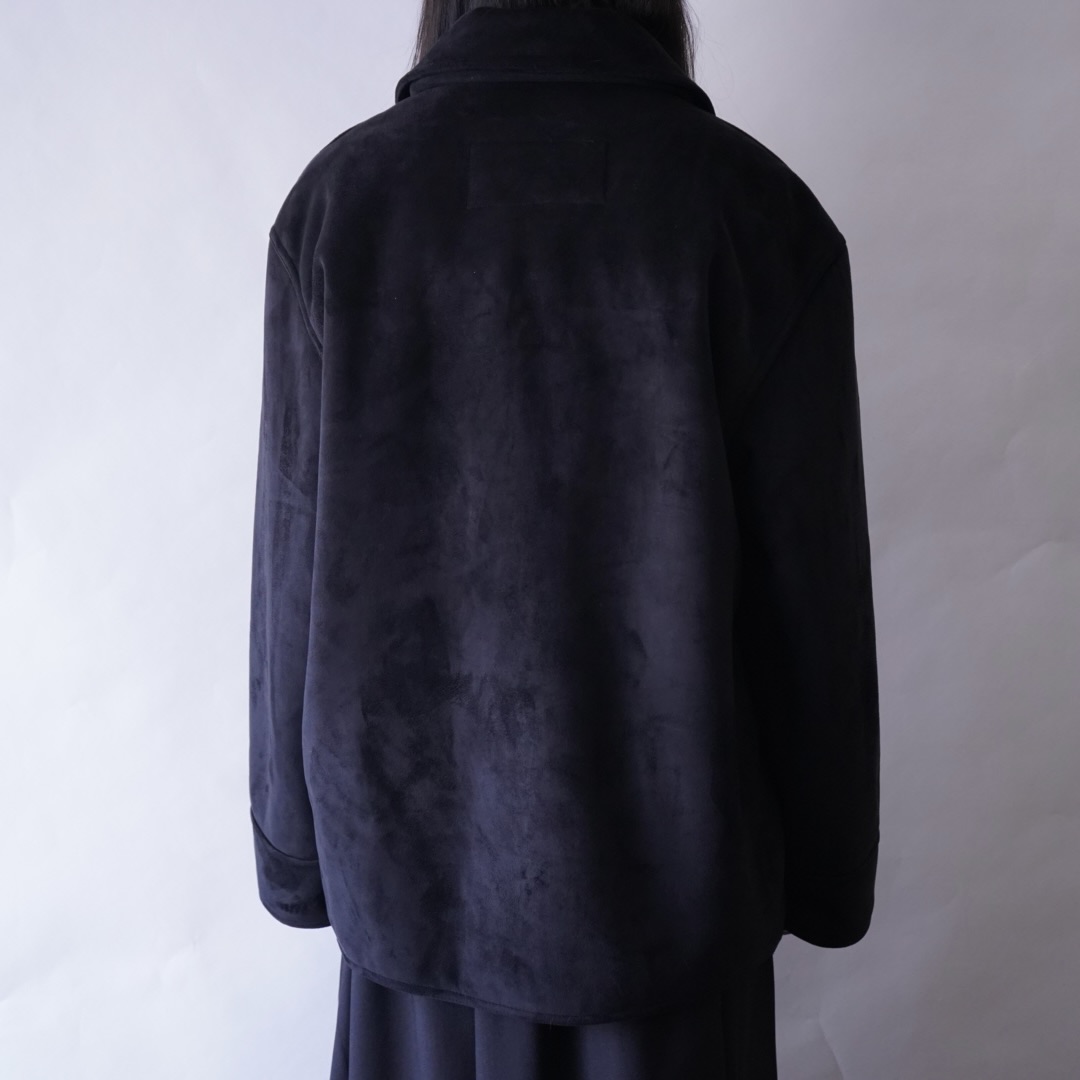 fake suede boa lining drizzler jacket