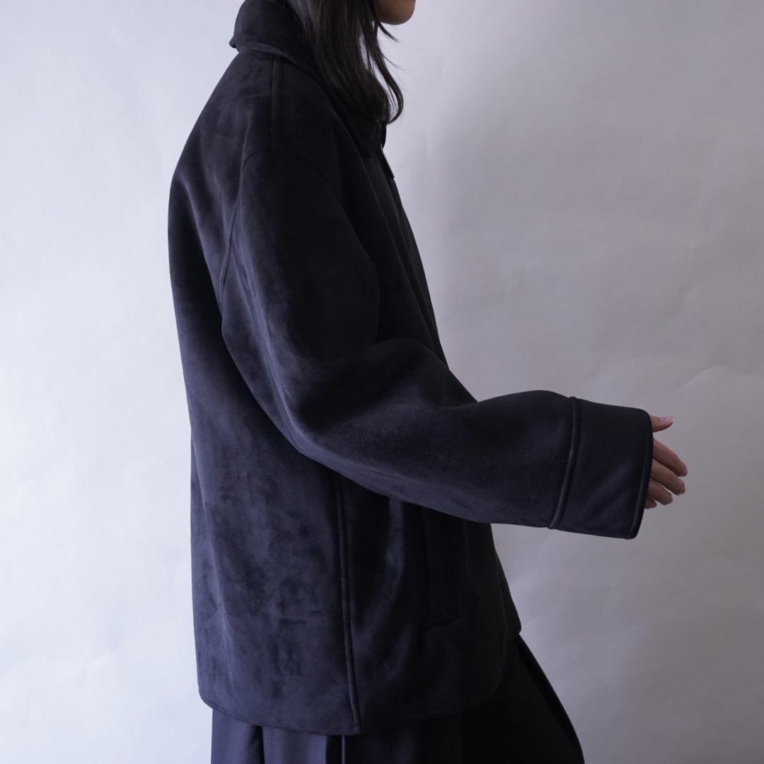 fake suede boa lining drizzler jacket