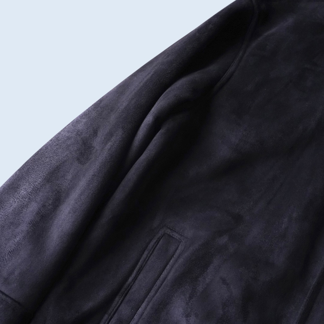 fake suede boa lining drizzler jacket