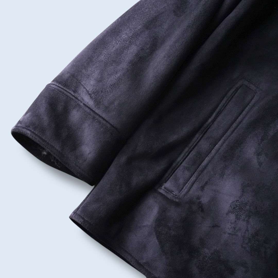 fake suede boa lining drizzler jacket