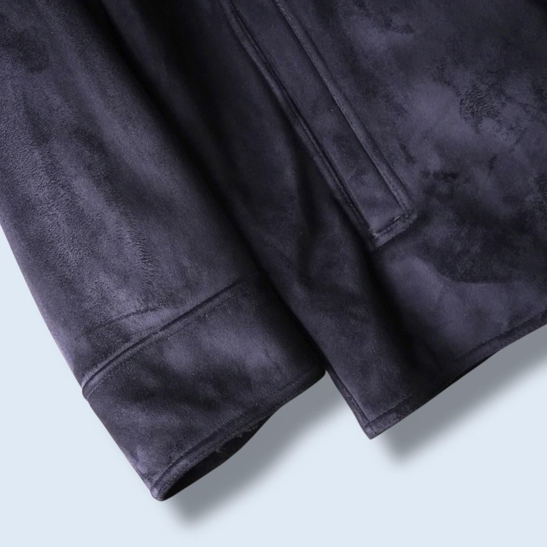 fake suede boa lining drizzler jacket