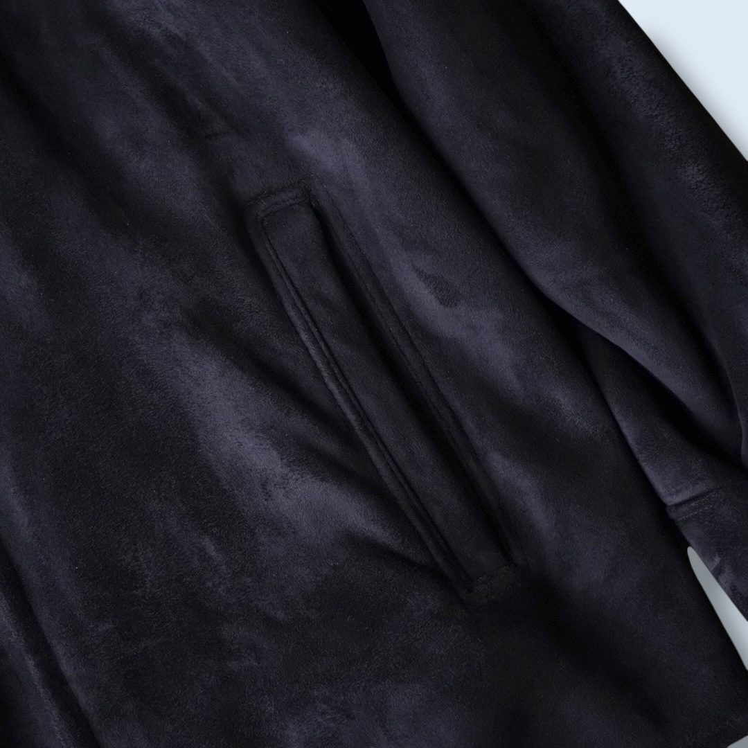 fake suede boa lining drizzler jacket