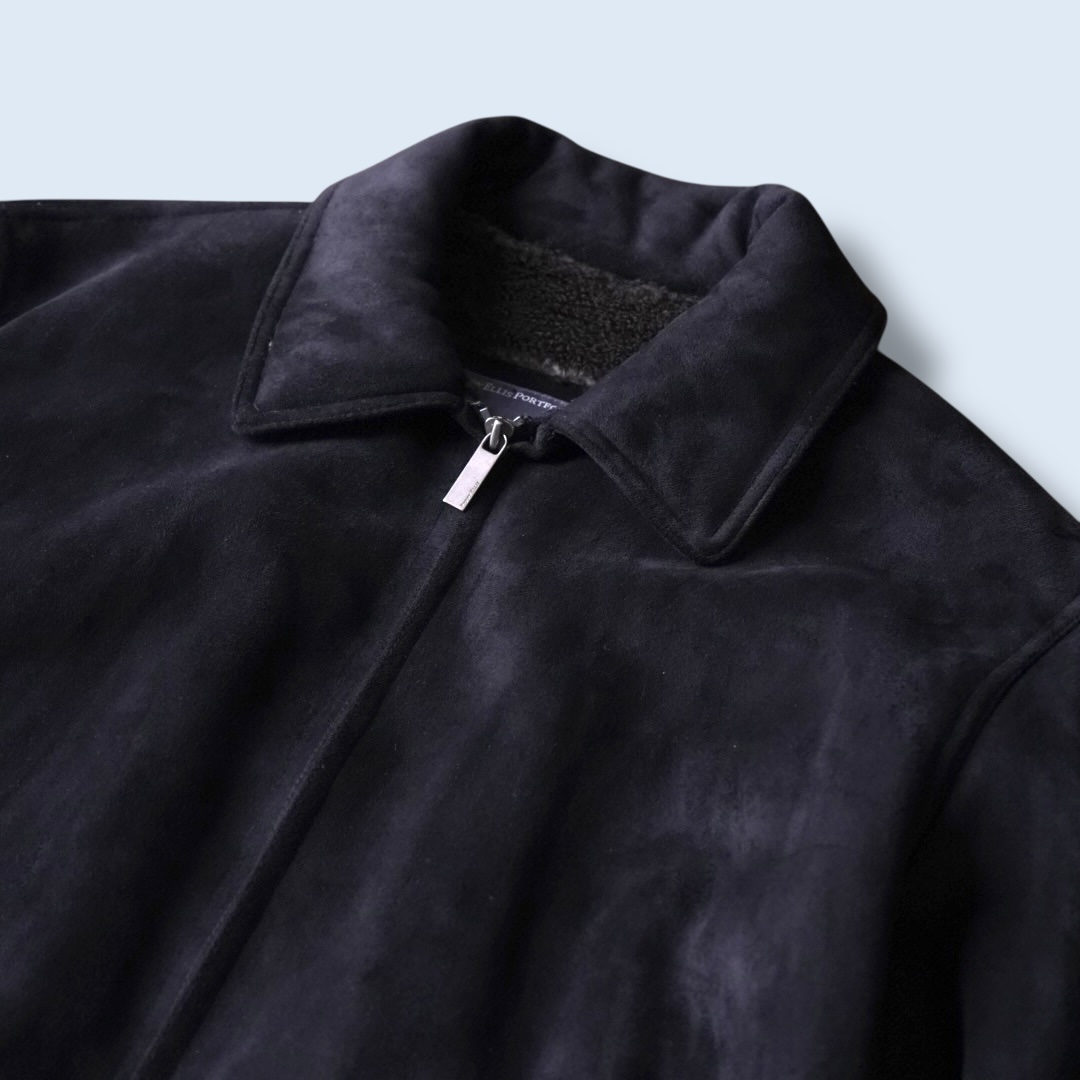 fake suede boa lining drizzler jacket