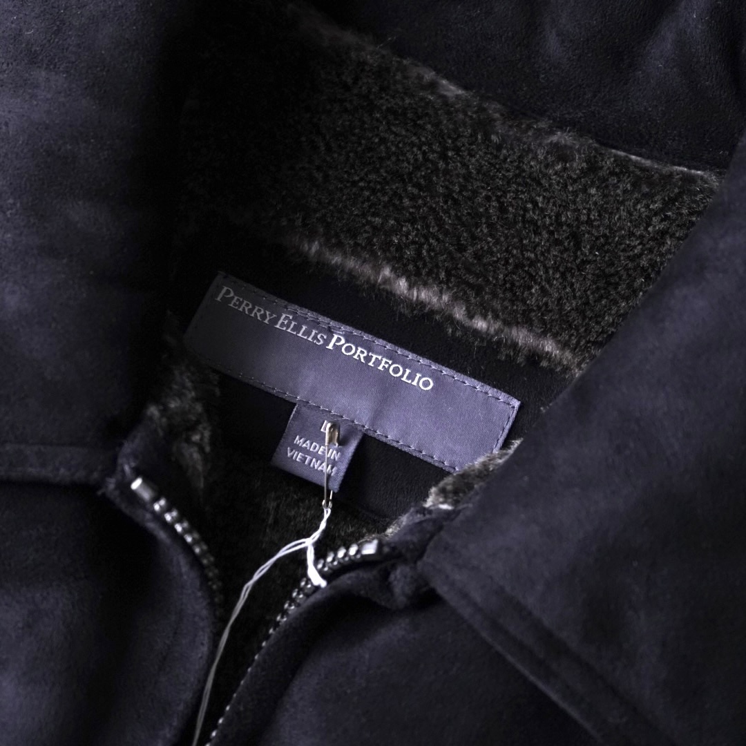fake suede boa lining drizzler jacket