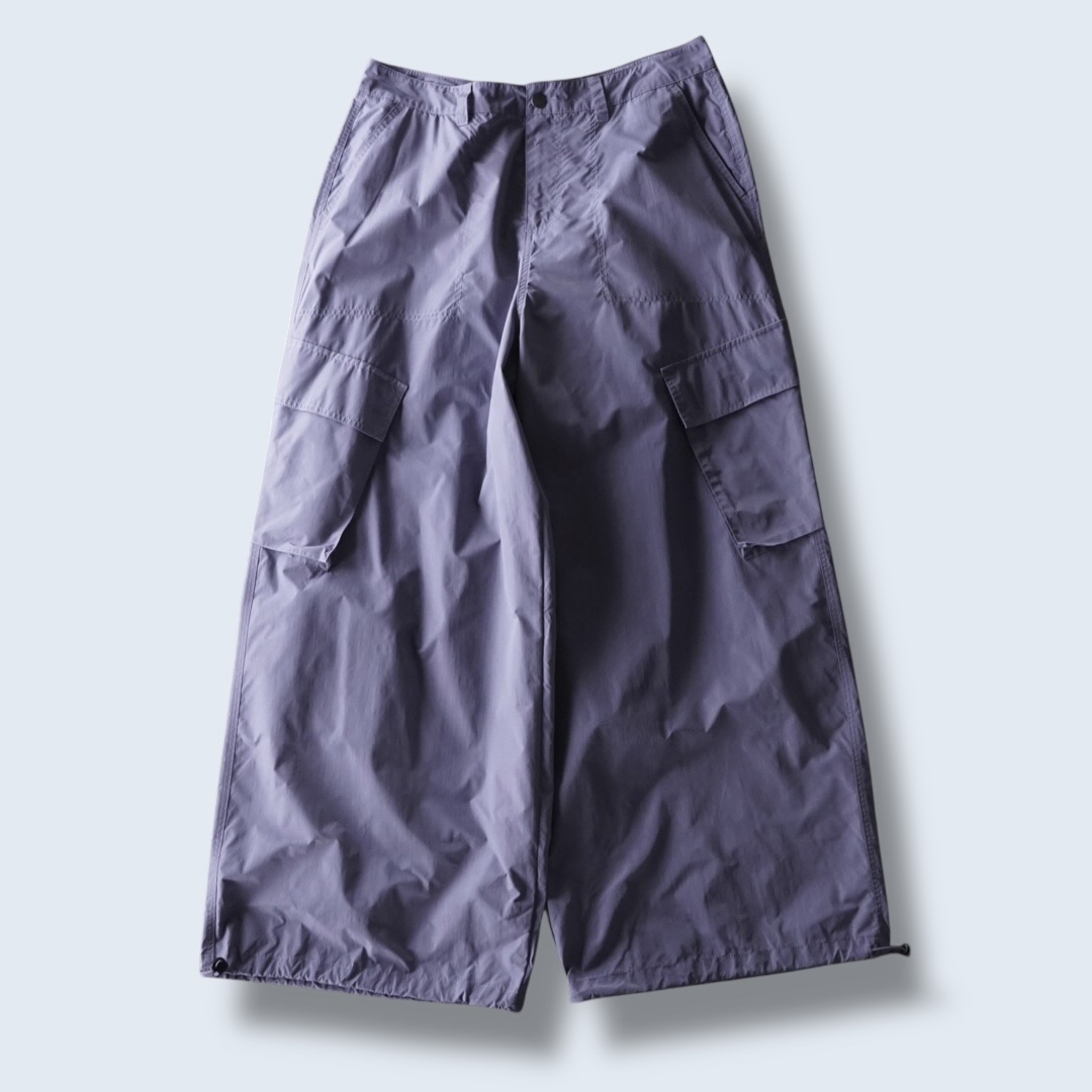 wide silhouette poly baggy pants