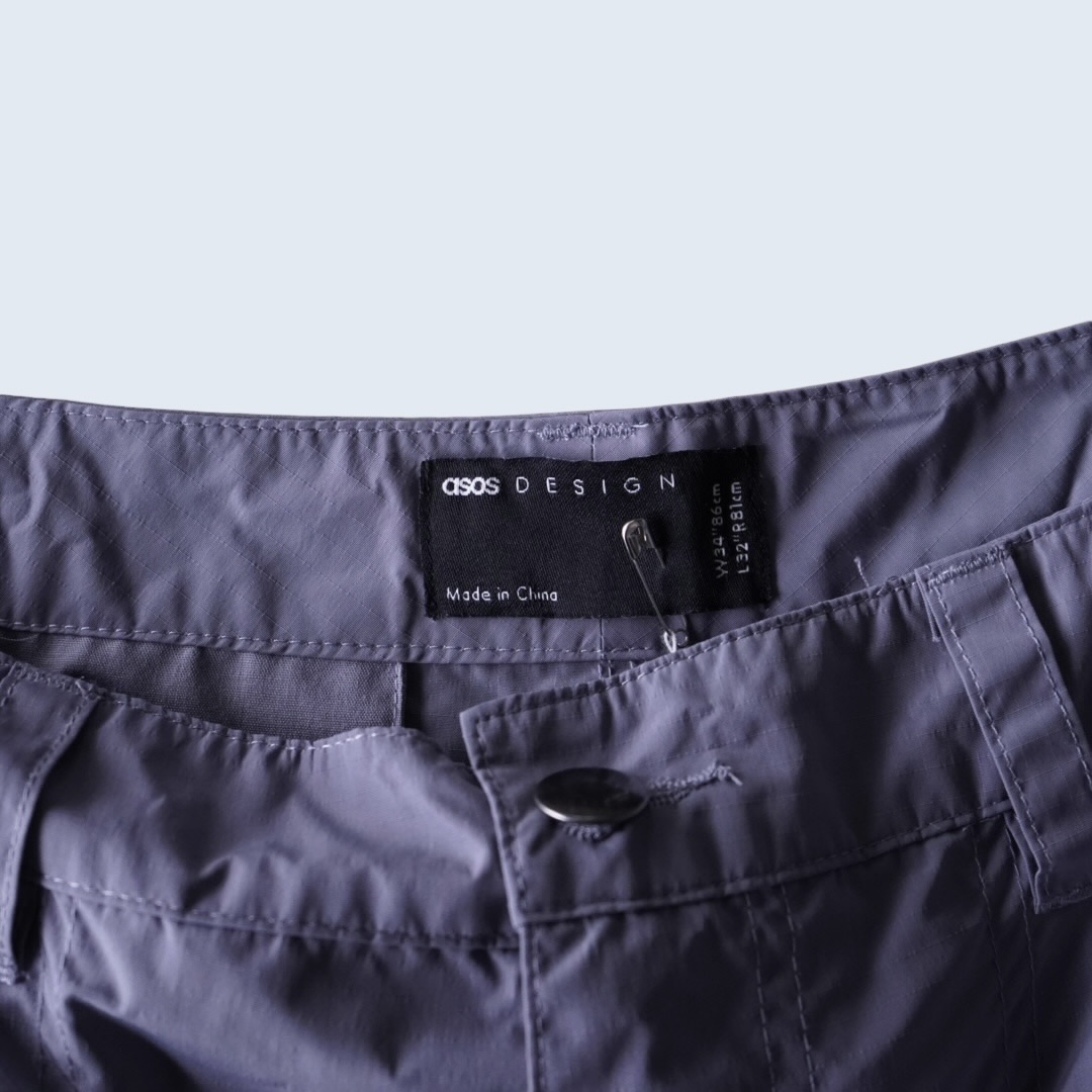 wide silhouette poly baggy pants