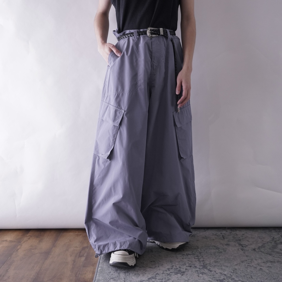 wide silhouette poly baggy pants