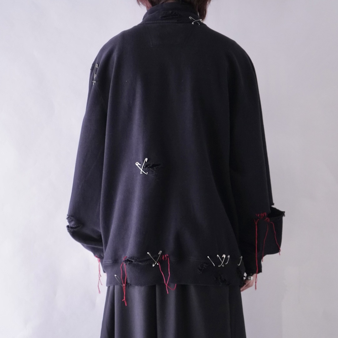 【EMBROIDERY REMAKE】BORO × PUNK custom sweat jacket