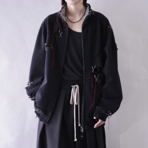 【EMBROIDERY REMAKE】BORO × PUNK custom sweat jacket