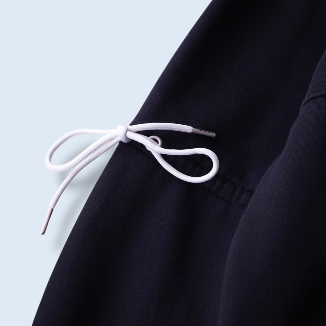 lace up ribbon design half zip sweat