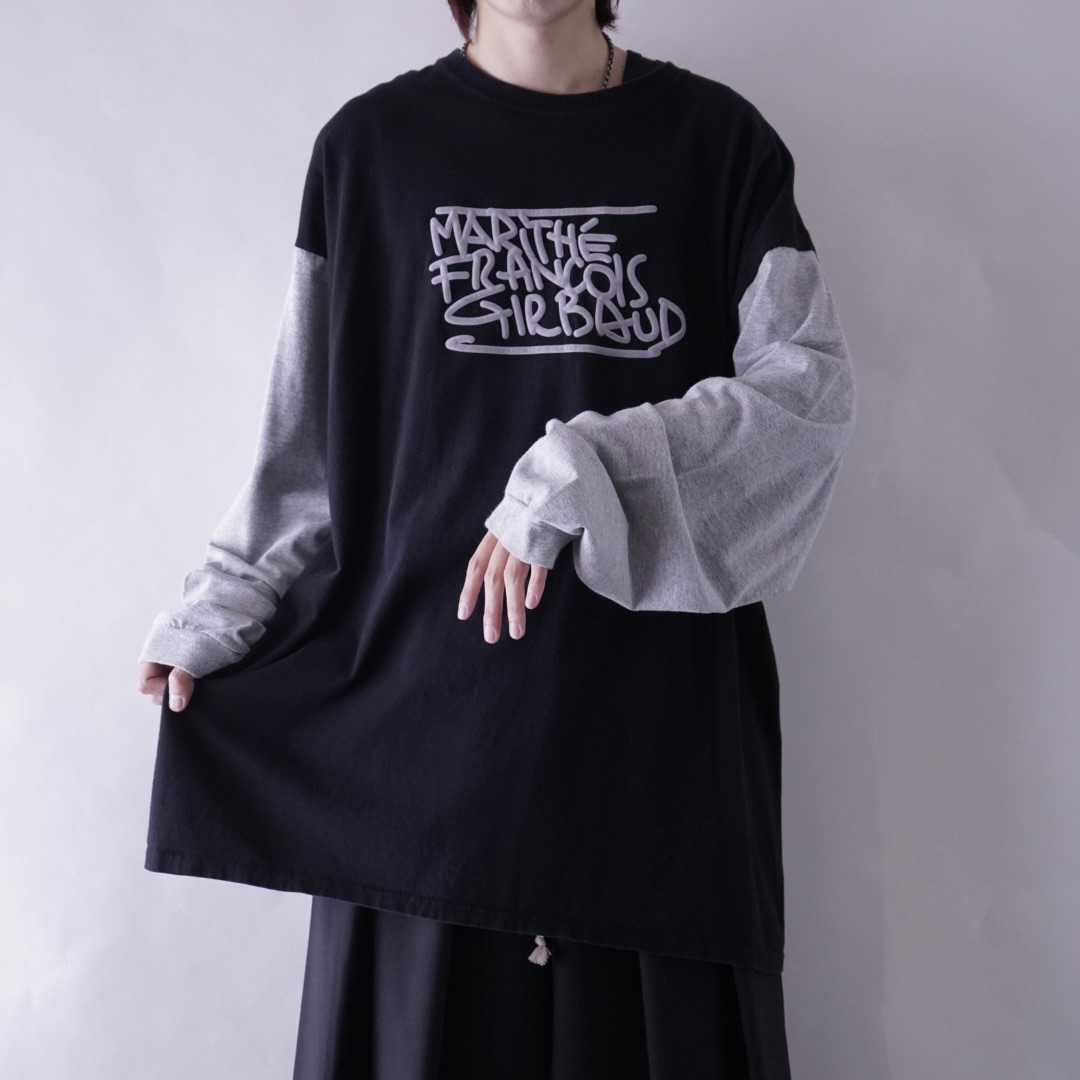 【MARITHE FRANCOIS GIRBAUD】oversized emboss logo L/S tee