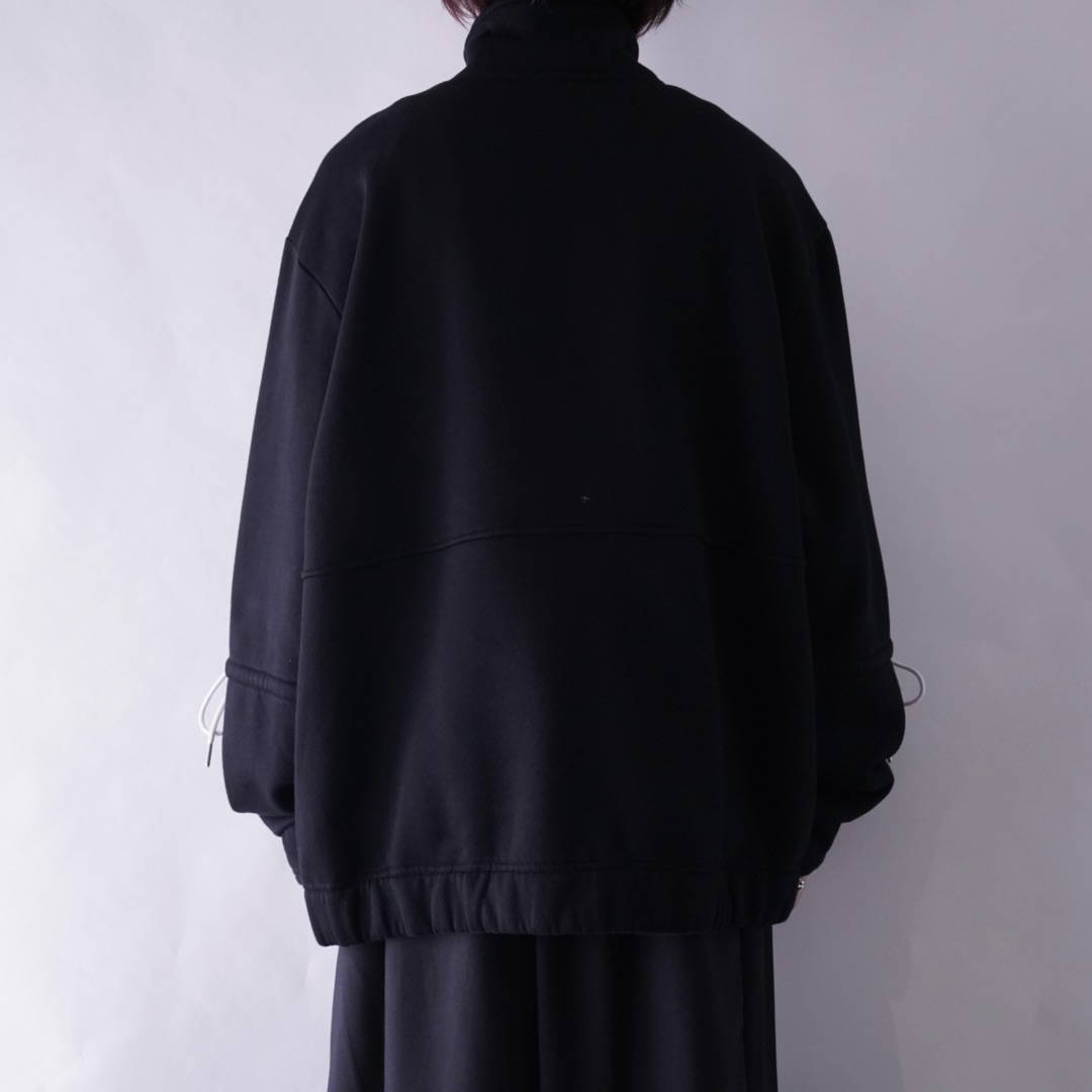 lace up ribbon design half zip sweat