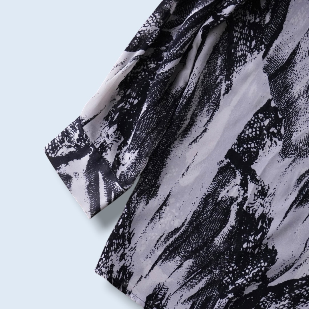 geometric pattern see-through shirt