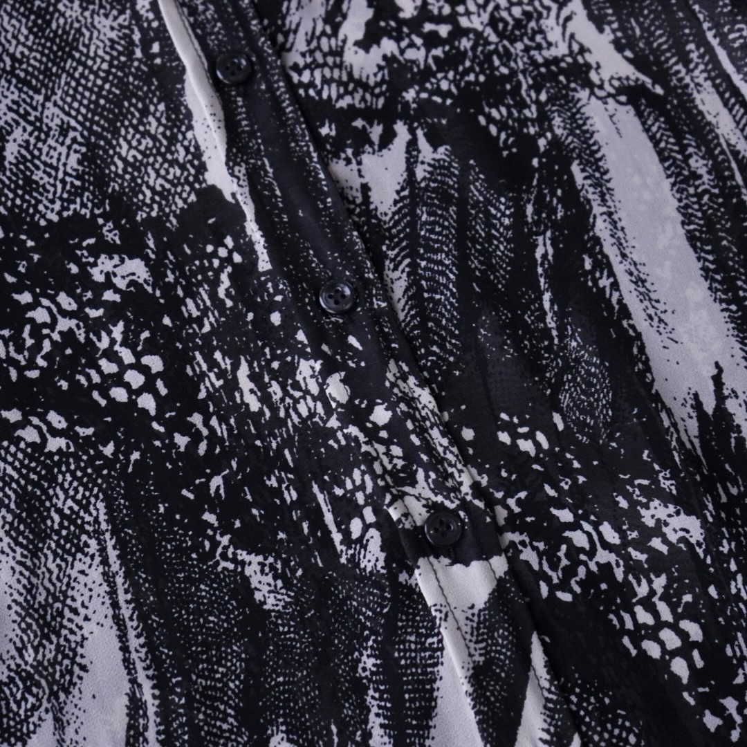 geometric pattern see-through shirt